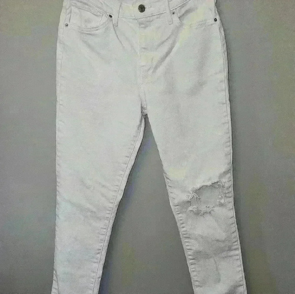 Levi's 721 Women's High Rise Skinny‎ Jean - W30 L30 White, zip fly distressed - Picture 1 of 8